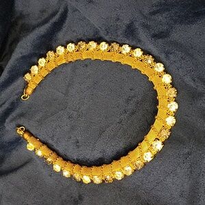 Gold & Stones Statement Choker Necklace